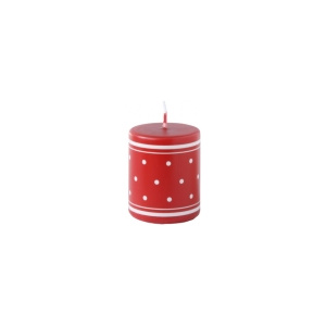 Svíčka Unipar Retro red pillar - červená barva 98 GRAMŮ
