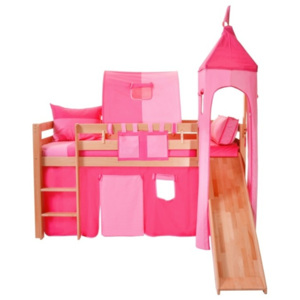 Růžový bavlněný hradní set pro dětské patrové postele Mobi furniture Luk a Tom