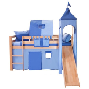 Modrý bavlněný hradní set pro dětské patrové postele Mobi furniture Luk a Tom