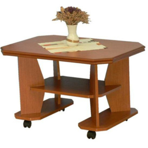 ARTEN BOHEMIA, s.r.o. Konferenční stolek 6BK+kol - osmihranný na kolečkách ART.6-35BKK (lamino bílá-gravír)