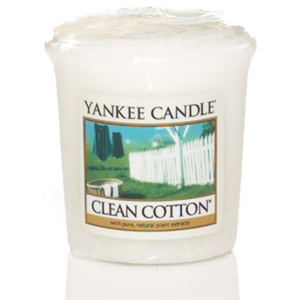 Votivní vonná svíčka Yankee Candle Clean Cotton - Čistá bavlna 50 GRAMŮ
