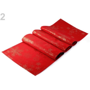 Stoklasa Vánoční běhoun oboustranný 42x180cm - 2 červená vánoční zlatá
