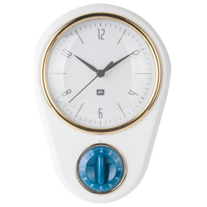 PRESENT TIME Nástěnné hodiny s kuchyňským časovačem bílé, Vemzu