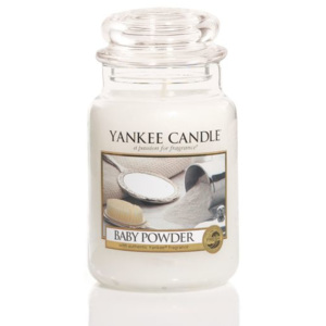 Vonná svíčka Yankee Candle Baby Powder - Dětský pudr Classic Velká 625 GRAMŮ