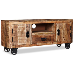 TV stolek, hrubé mangovníkové dřevo, 120x30x50 cm