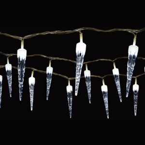 SHARKS Vánoční osvětlení - Světelný řetěz (rampouchy) se 100 LED diodami, bílá SA066