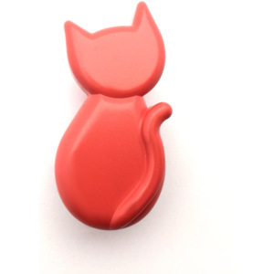 Nábytková dětská úchytka Kočka (Nábytková úchytka knopka Kočka červená hladká)