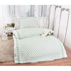 XPOSE ® Bavlněné povlečení na 2 postele EVA zelená, 140x70/70x90cm