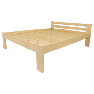 Gaboni 55334 Dřevěná postel 180 x 200 cm - přírodní lak - včetně roštů