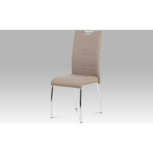 Artium Jídelní židle | látka a koženka | chrom | 42x43x99x47cm Barva: cappuccino