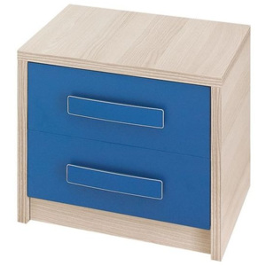 Noční stolek SEINA, 40x45x40, Jasan/Modrá