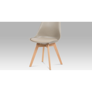 Artium Jídelní židle| plast | koženka | masiv | 4 barvy Barva: latté
