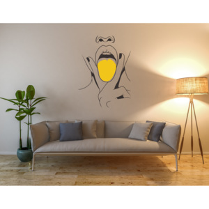 GLIX Lips Swag - samolepka na zeď Černá a žlutá 50 x 70 cm