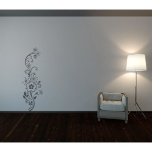 GLIX Květinová dekorace - samolepka na zeď Šedá 50 x 140 cm