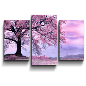 3- dílný obraz - Růžový strom
