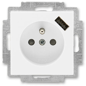 ABB Levit zásuvka s USB nabíjením bílá/bílá 5569H-A02357 03