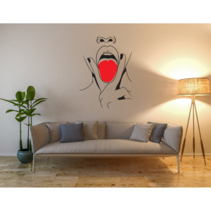 GLIX Lips Swag - samolepka na zeď Černá a červená 70 x 95 cm