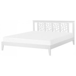 Bílá dřevěná manželská postel 180x200 cm - CALAIS