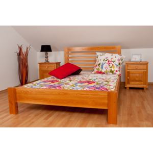 Kvalitní postel z borovicového dřeva 120 x 200 Sheron 03 - dub