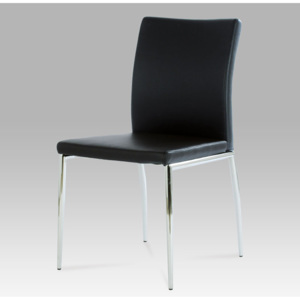 Artium Jídelní židle chrom / koženka černá - B827 BK