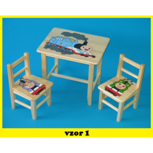 Dětský Stůl s židlemi Mašinka + malý stoleček zdarma !! (+ malý stoleček zdarma !!)