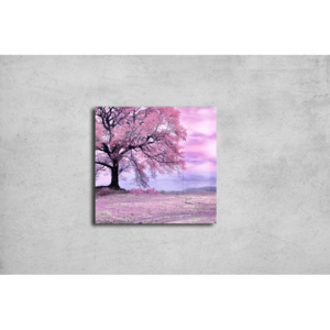 Skleněný obraz - Růžový strom (Typ: bez vyvrtaných děr)