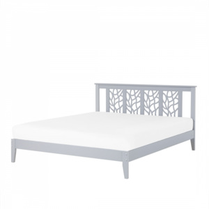 Šedá dřevěná manželská postel 160x200 cm - CALAIS