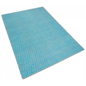 Modrý koberec s diamantovým vzorem 80x150 cm - SILOPI