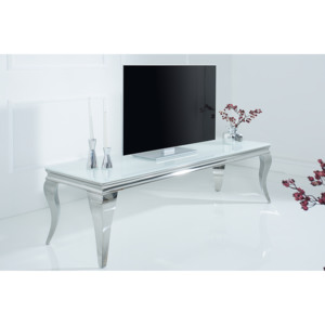 TV stolek BARROCK 160 cm – stříbrná, bílá
