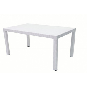 Zahradní stůl z umělého ratanu MANHATTAN 161x95 cm (bílá)