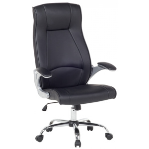 Černá kožená otočná kancelářská židle - COMMANDER