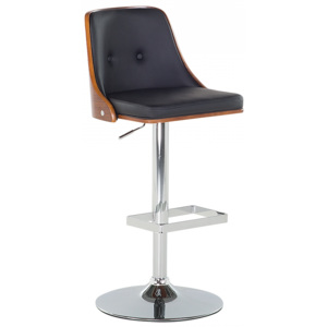 Černá kožená barová židle - VANCOUVER