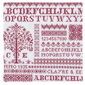 Papírové ubrousky Cross stitched pattern 33*33 cm (20 kusů) 6093