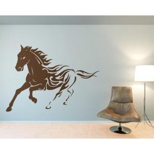 GLIX Kůň - samolepka na zeď Hnědá 140 x 100 cm