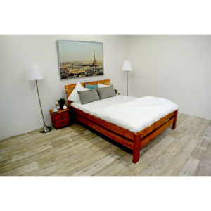 Vyvýšená postel z masivu FAIRYTALE + rošt ZDARMA, 140x200, olše-lak