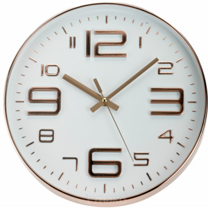 Kulaté nástěnné hodiny,měděné, 30 cm