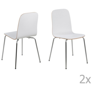 Sada 4 bílých jídelních židlí Actona Björn