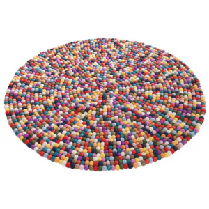 Inviro Kulatý koberec BALLS 100 cm, barevná plst