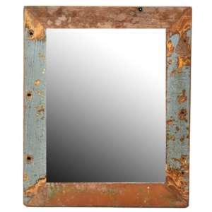 Zrcadlo v rámu, antik, teak, 27x33x2cm
