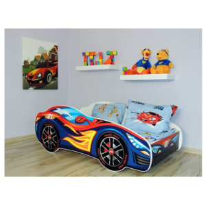Dětská postel Racing modrý 140x70 (Dětská postel Racing modrý 140x70 bez úložného prostoru)