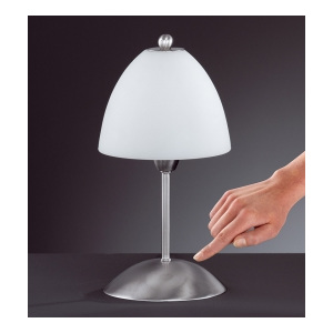 H 94701 Stolní lampa SMART 1x30W E14 matný nikl opál sklo bílé 29cm - HONSEL