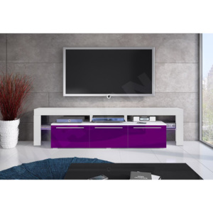 TV stolek RTV BACON 150 Plus, bílá/fialová lesk