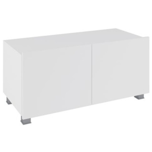 TV stolek BRINICA 100, bílá/bílý lesk