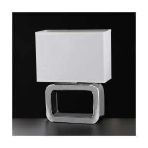 H 96711 Stolní lampa NEA 1x30W E14 keramika, látkové stínidlo bílé - HONSEL