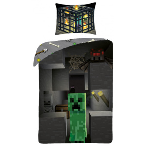 Vesna | Povlečení bavlna Minecraft 140 x 200 cm, 70 x 90 cm