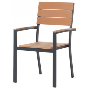 Hnědá zahradní židle z dřevoplastu - COMO