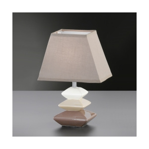 H 96771 Stolní lampa SOPHIE 1x30W E14 chrom/keramika kapučín 28cm - HONSEL