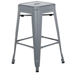 Stříbrná barová stolička 60 cm - CABRILLO