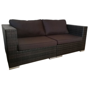 Sestava sofa mocca/chocco + stolek LED - AKCE