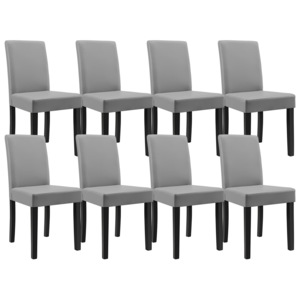[en.casa]® Čalouněná židle HTMY-9701 - 8 ks set - světle šedá